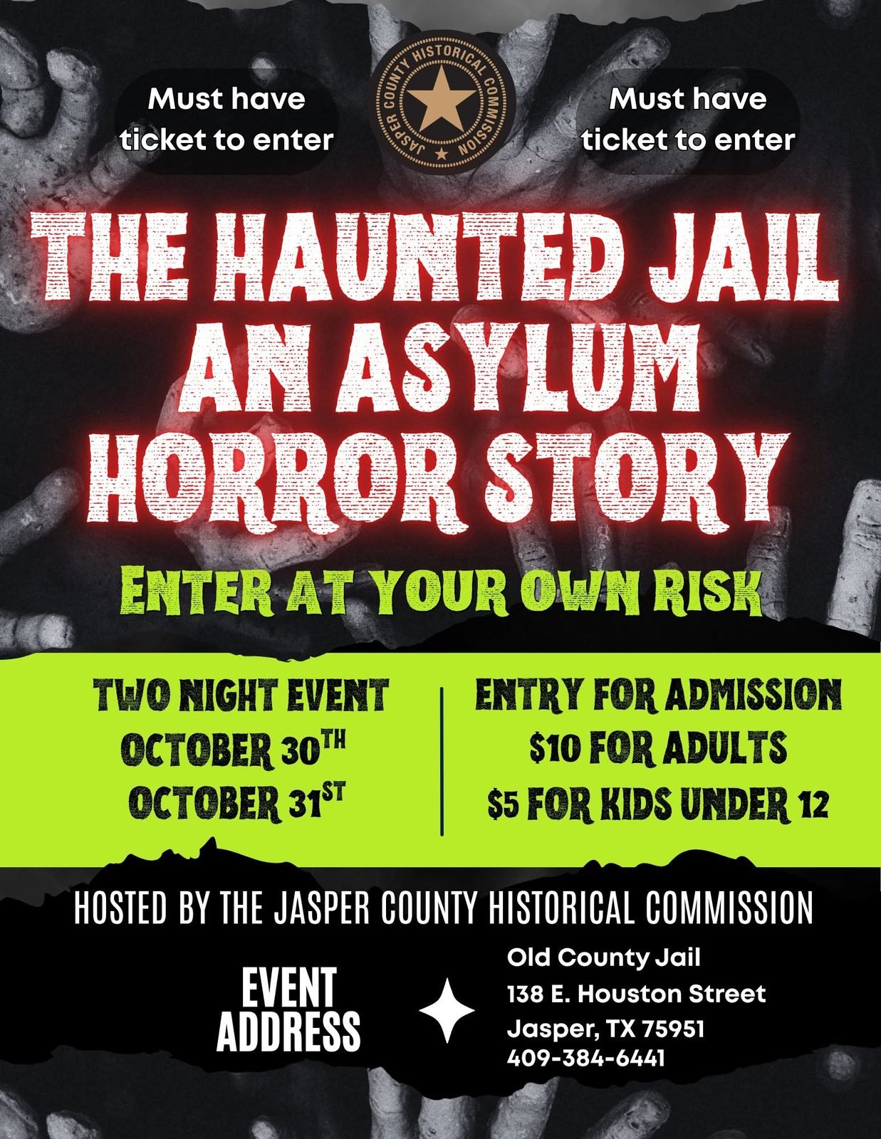 Flyer for the Haunted Jail